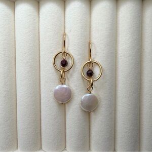 Coin Pearl Dangle Earrings